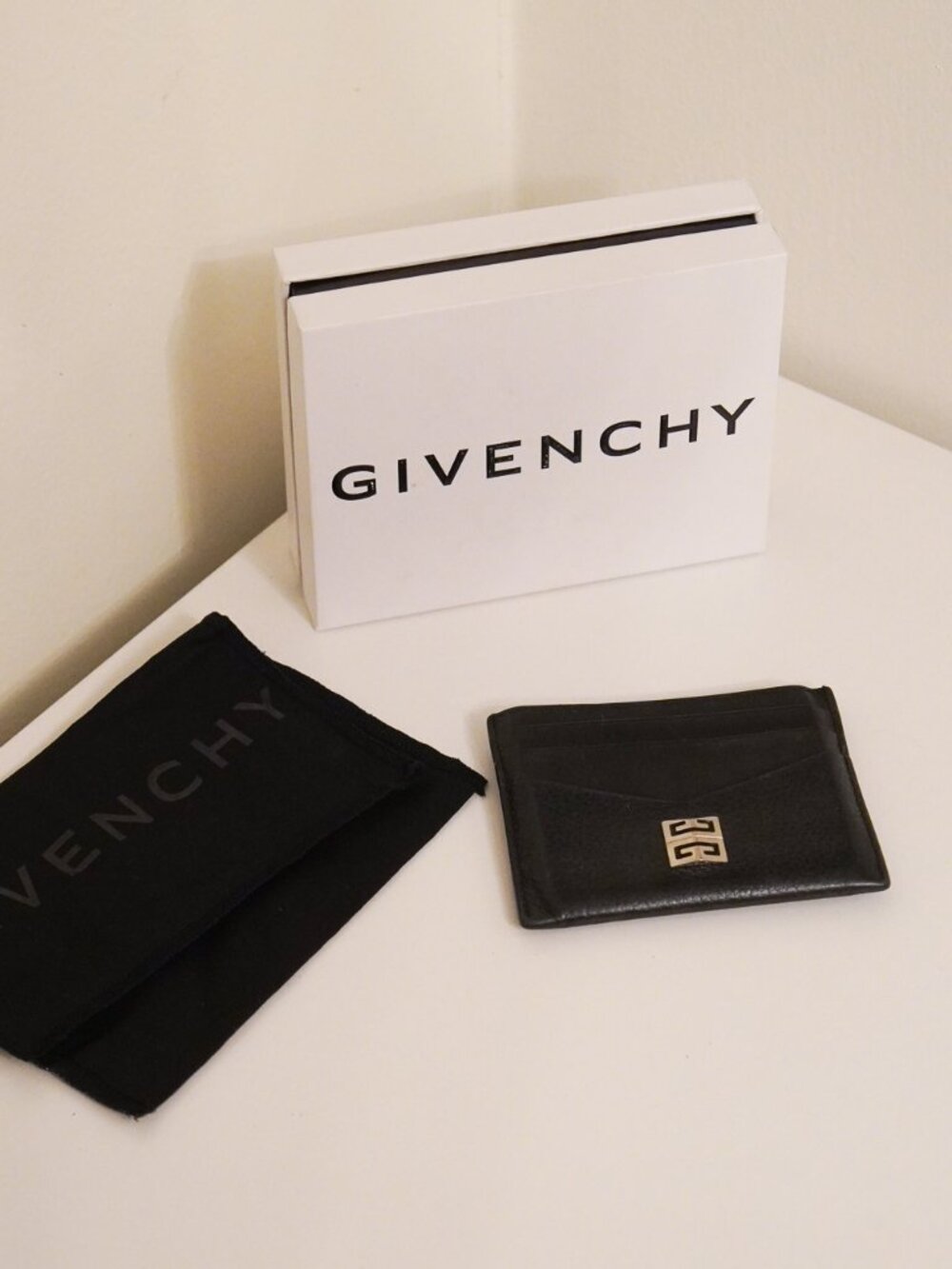 GIVENCHY CARD HOLDER IN BLACK PEBBLED LEATHER